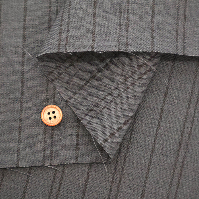 Linen Overdyed Fabric- Stripe - nomura tailor