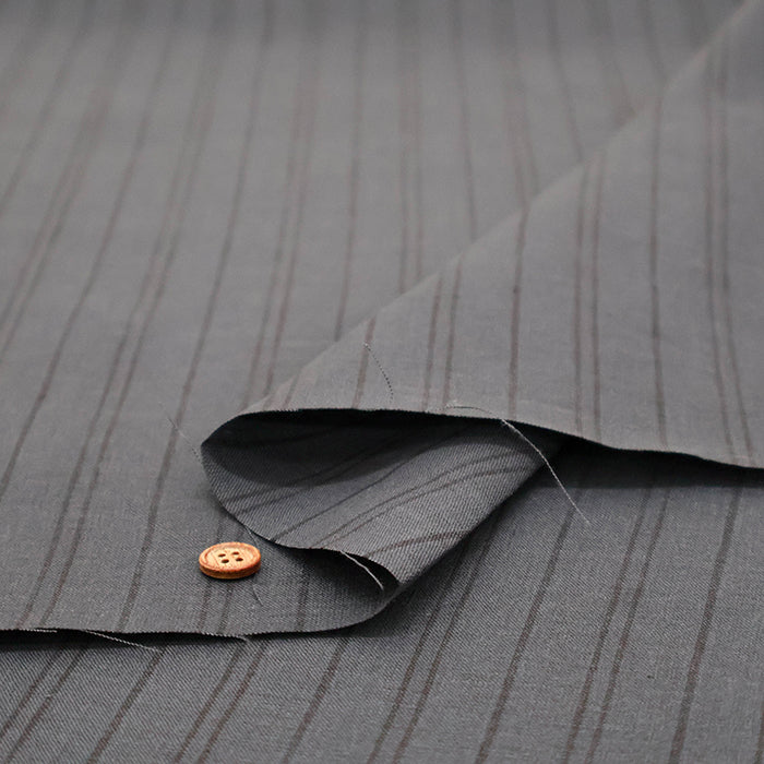 Linen Overdyed Fabric- Stripe - nomura tailor