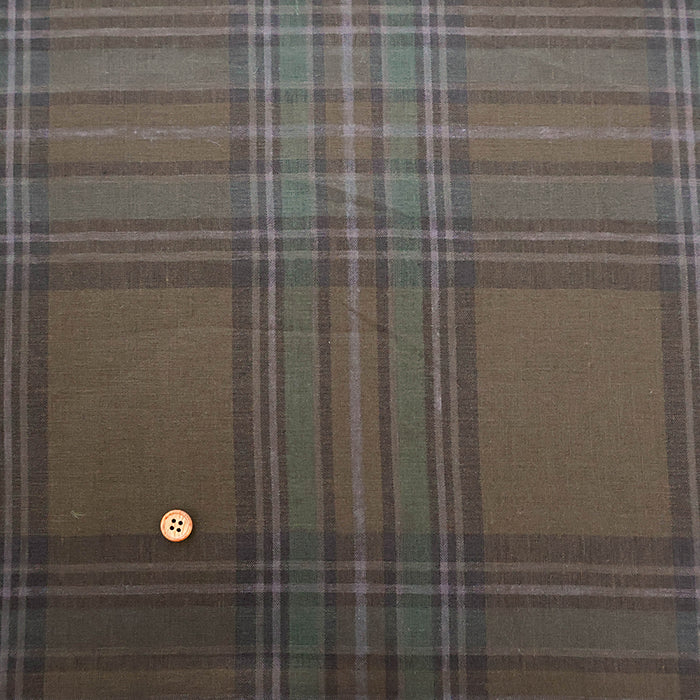Linen Overdyed Fabric - Check - nomura tailor