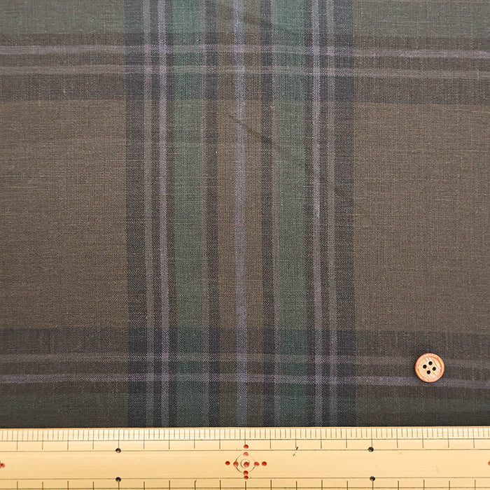 Linen Overdyed Fabric - Check - nomura tailor