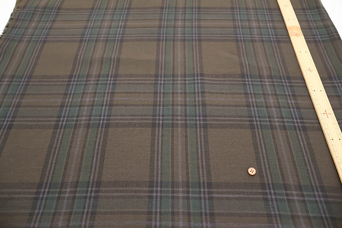 Linen Overdyed Fabric - Check - nomura tailor