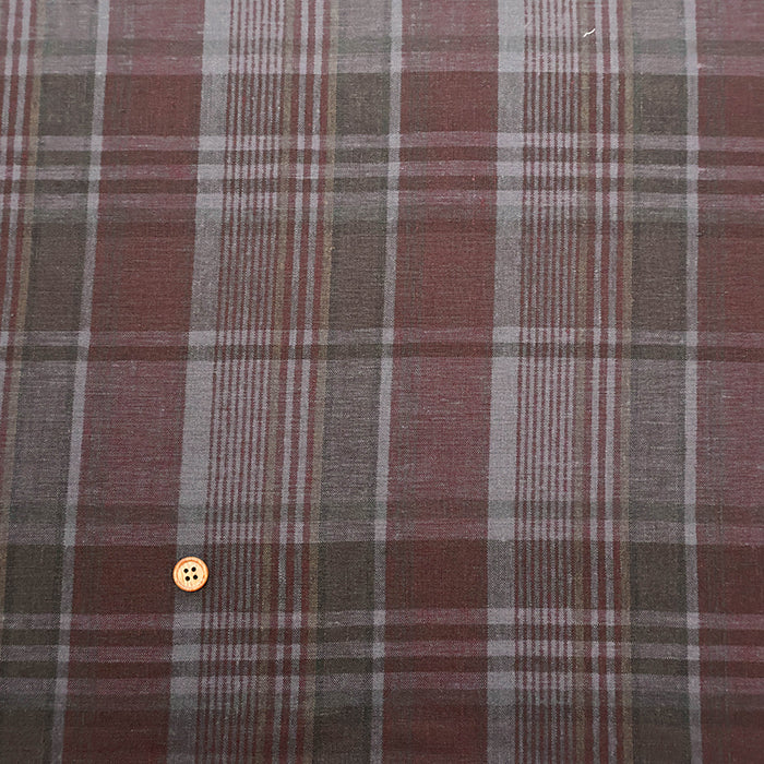 Linen Overdyed Fabric - Check - nomura tailor