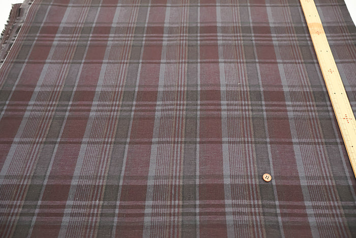 Linen Overdyed Fabric - Check - nomura tailor