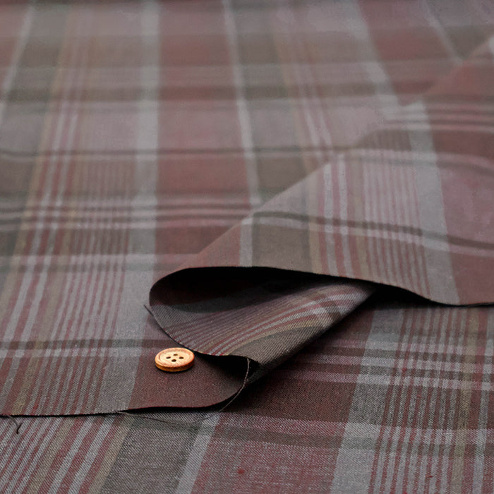 Linen Overdyed Fabric - Check - nomura tailor