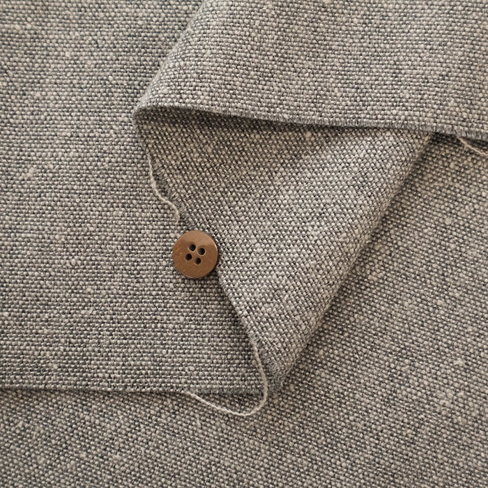 Wool Cotton Napped Tweed Fabric- Plain - nomura tailor