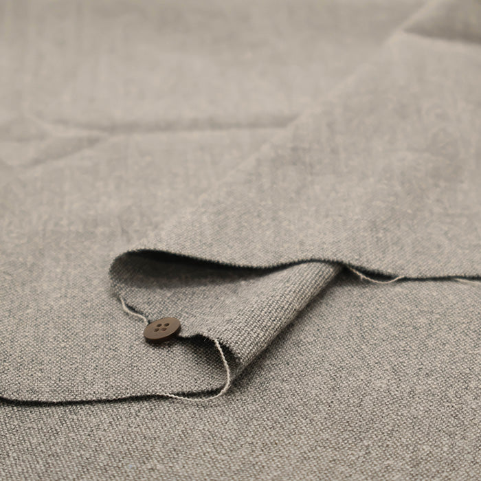 Wool Cotton Napped Tweed Fabric- Plain - nomura tailor