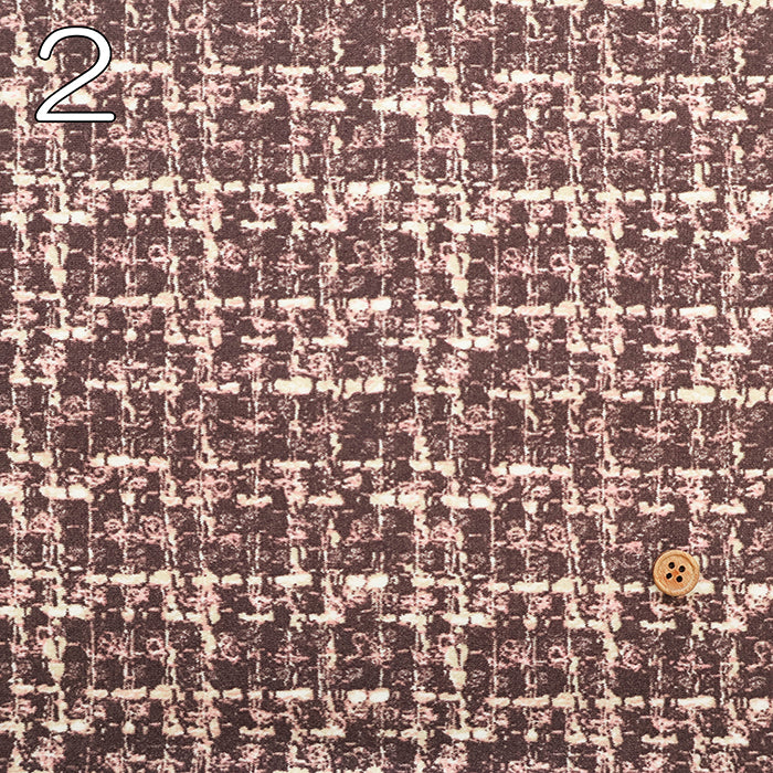 Nylon Brushed-Back Tweed-Style Knit Print Fabric - nomura tailor