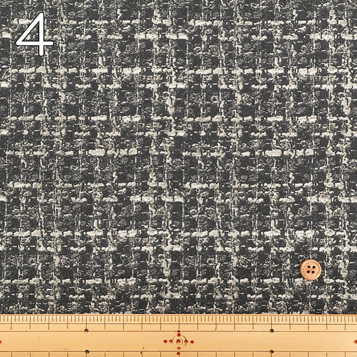 Nylon Brushed-Back Tweed-Style Knit Print Fabric - nomura tailor