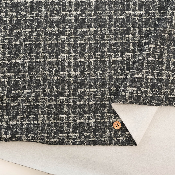 Nylon Brushed-Back Tweed-Style Knit Print Fabric - nomura tailor
