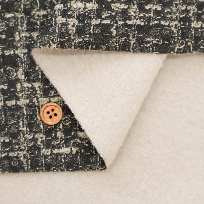 Nylon Brushed-Back Tweed-Style Knit Print Fabric - nomura tailor