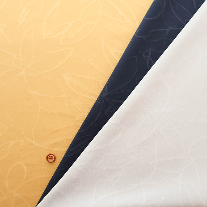 Polyester Embossed Stretch Fabric - Line Flower - nomura tailor