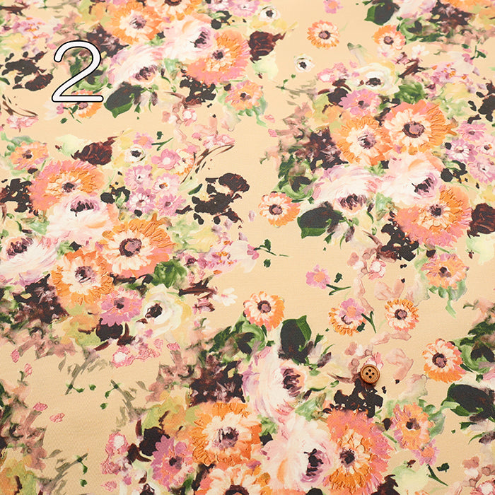 Cotton Stretch Print Fabric - Flower - nomura tailor
