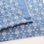 Cotton Indigo Light Denim Embroidery Lace Fabric - nomura tailor