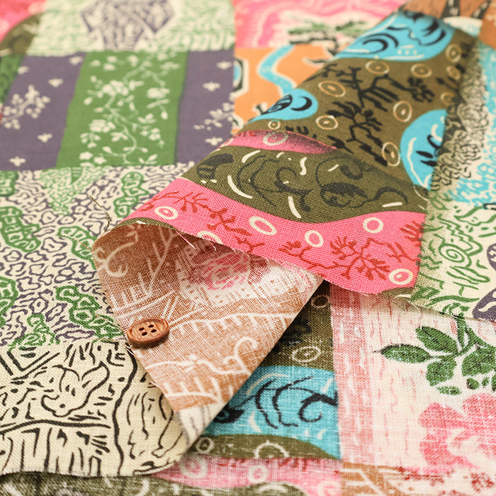 Double Width Linen Print Fabric - nomura tailor