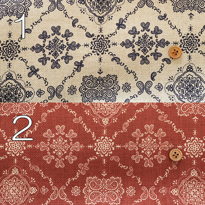 40 Linen Herringbone Fabric - Bandana Pattern - nomura tailor