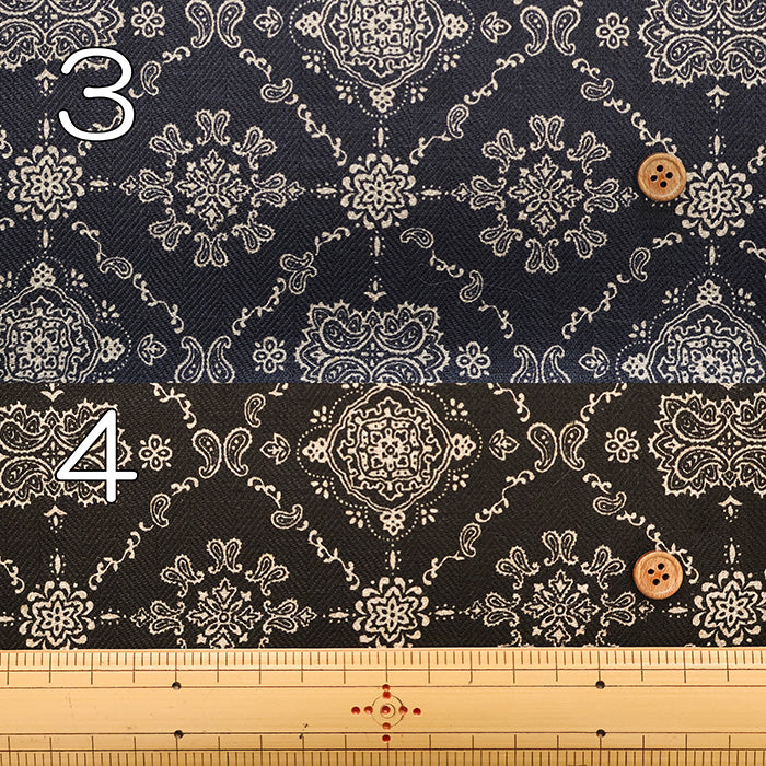 40 Linen Herringbone Fabric - Bandana Pattern - nomura tailor