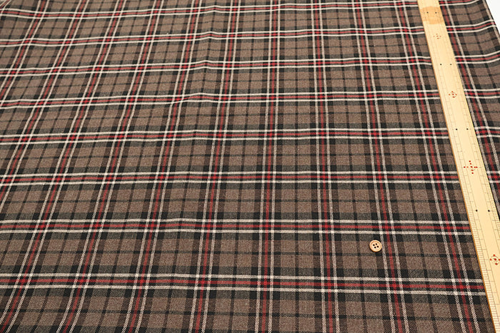 Half-Linen Check Fabric - nomura tailor