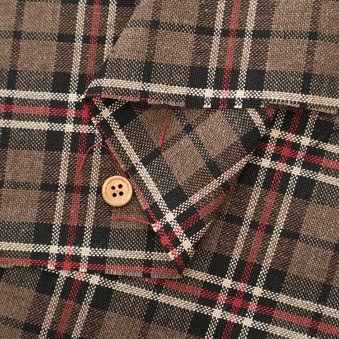 Half-Linen Check Fabric - nomura tailor