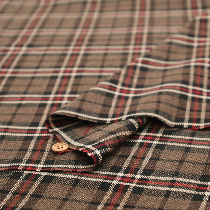 Half-Linen Check Fabric - nomura tailor