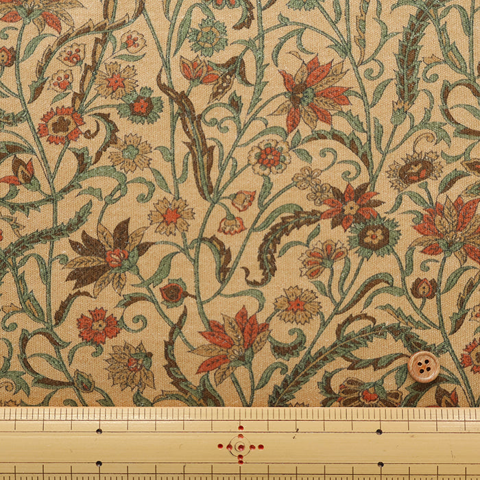 Wool Blend Smooth Print Fabric - Botanical - nomura tailor