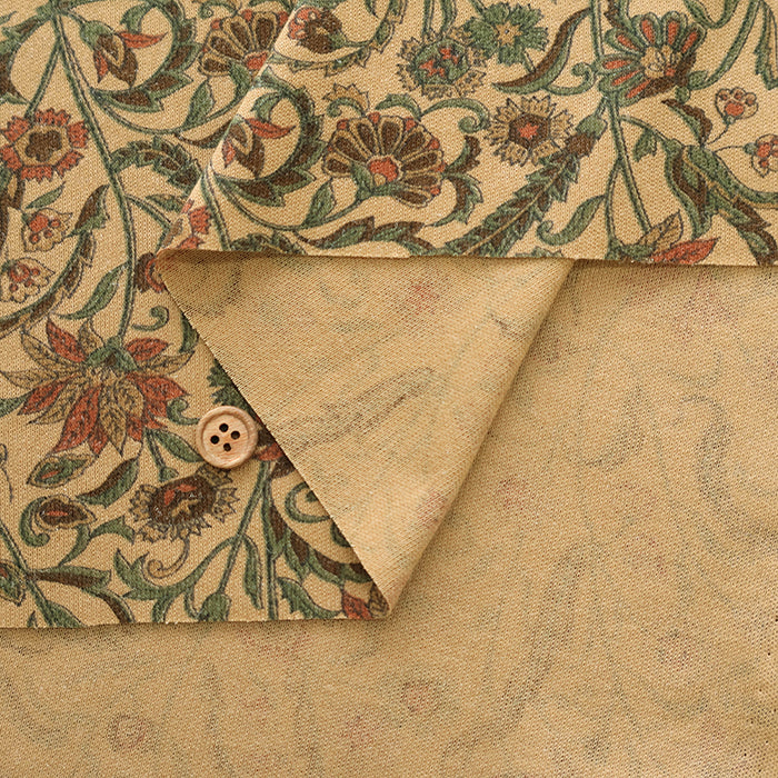 Wool Blend Smooth Print Fabric - Botanical - nomura tailor