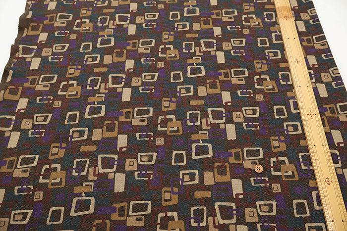 Wool Blend Smooth Print Fabric - nomura tailor