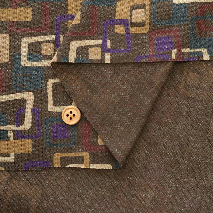 Wool Blend Smooth Print Fabric - nomura tailor