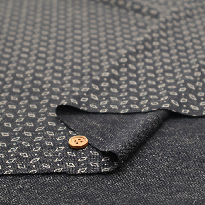 Wool Blend Smooth Print Fabric - Botanical - nomura tailor