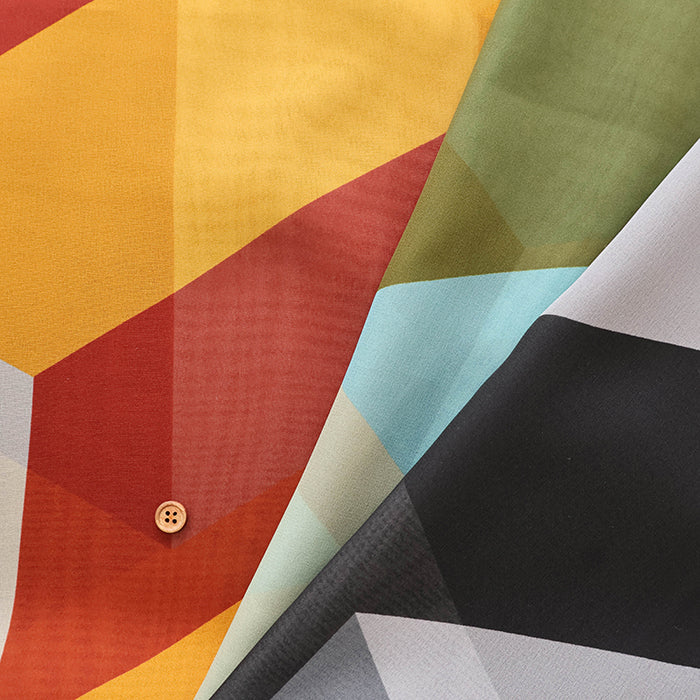 Polyester Georgette Print Fabric - Block - nomura tailor