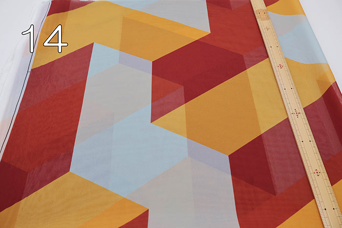 Polyester Georgette Print Fabric - Block - nomura tailor