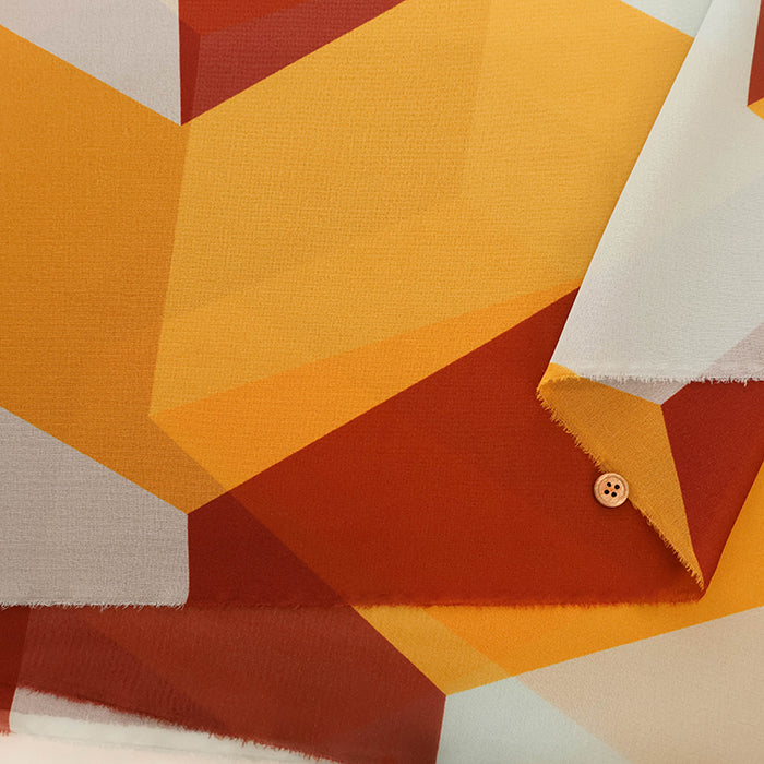 Polyester Georgette Print Fabric - Block - nomura tailor