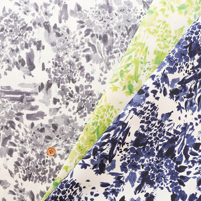 Polyester Light Grosgrain Print Fabric - Flower - nomura tailor