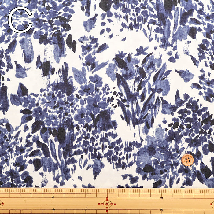 Polyester Light Grosgrain Print Fabric - Flower - nomura tailor