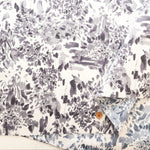 Polyester Light Grosgrain Print Fabric - Flower - nomura tailor