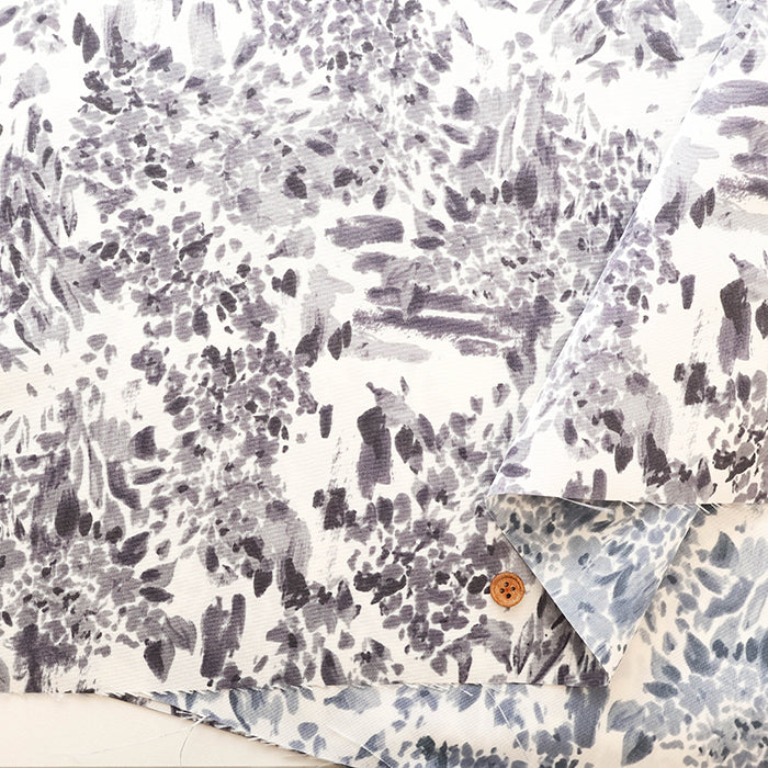 Polyester Light Grosgrain Print Fabric - Flower - nomura tailor