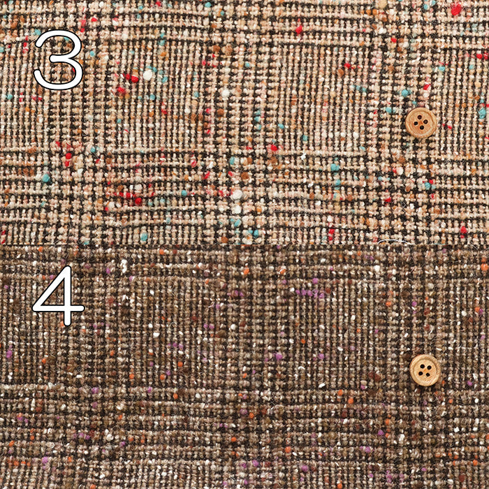 Wool Nep Glen Check Pattern Fabric - nomura tailor