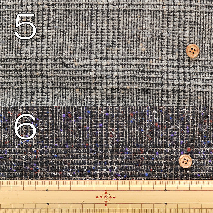 Wool Nep Glen Check Pattern Fabric - nomura tailor
