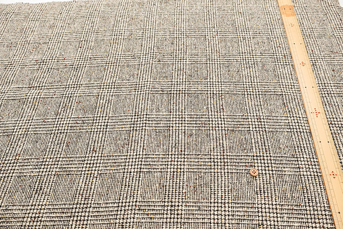 Wool Nep Glen Check Pattern Fabric - nomura tailor