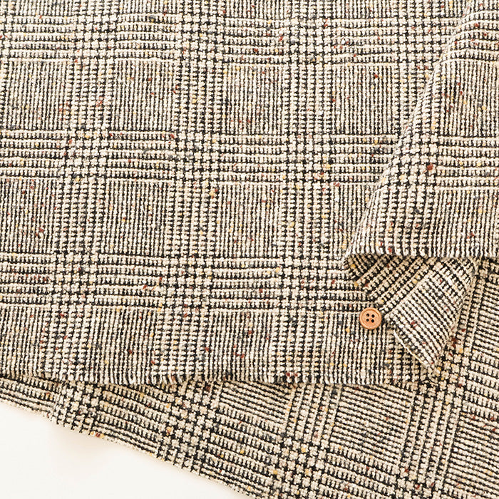 Wool Nep Glen Check Pattern Fabric - nomura tailor