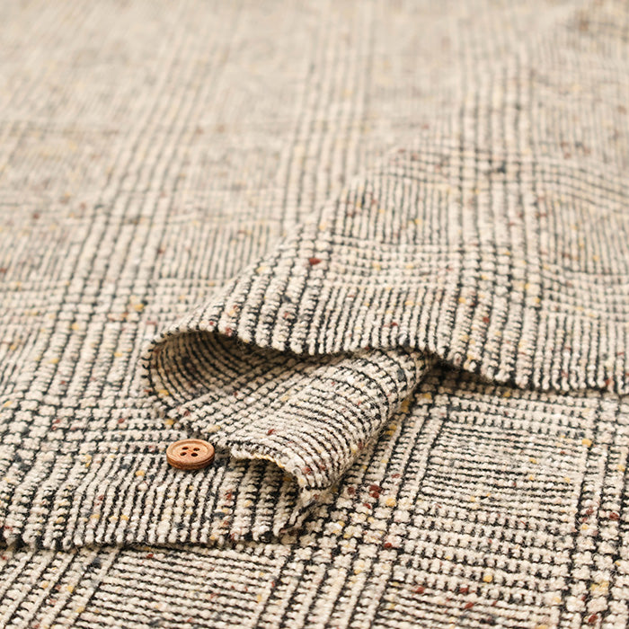 Wool Nep Glen Check Pattern Fabric - nomura tailor