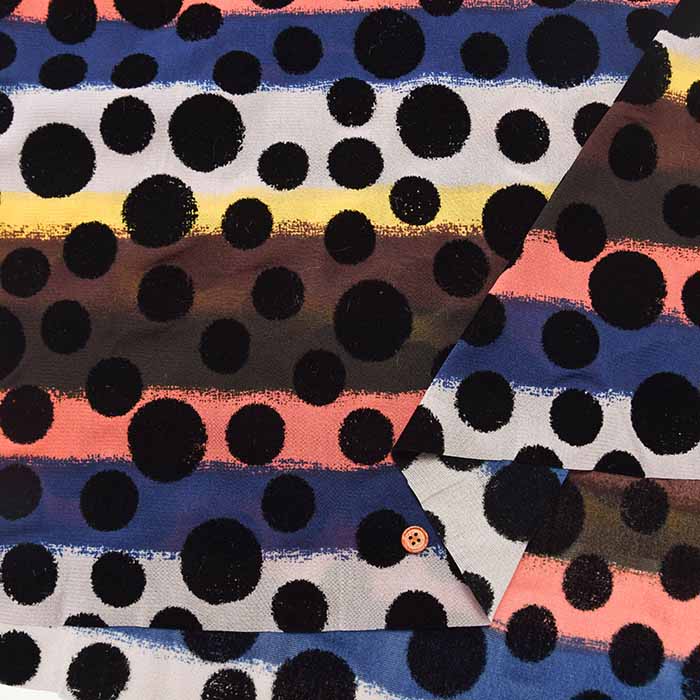 Zamora Net Fabric - Flocked Dot - nomura tailor