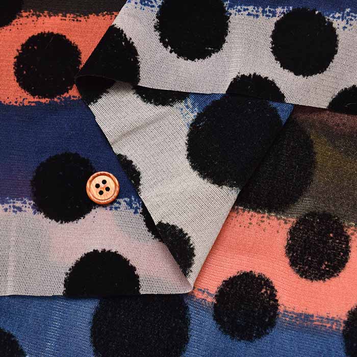 Zamora Net Fabric - Flocked Dot - nomura tailor