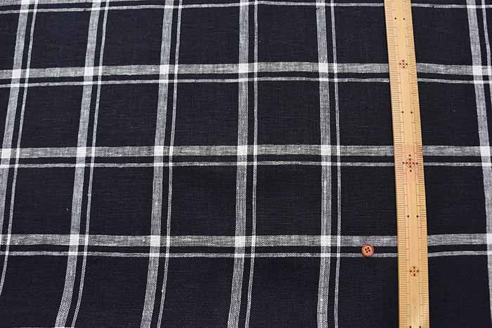 Yarn-dyed linen fabric Check - nomura tailor