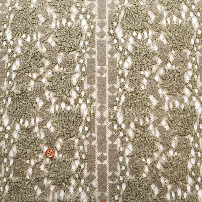 Cord Lace Fabric - Stripe Flower - nomura tailor