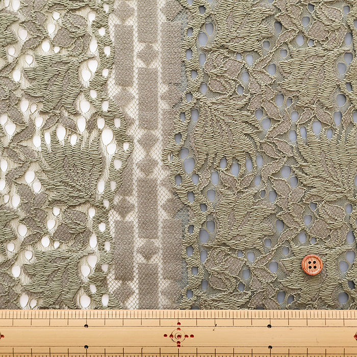 Cord Lace Fabric - Stripe Flower - nomura tailor