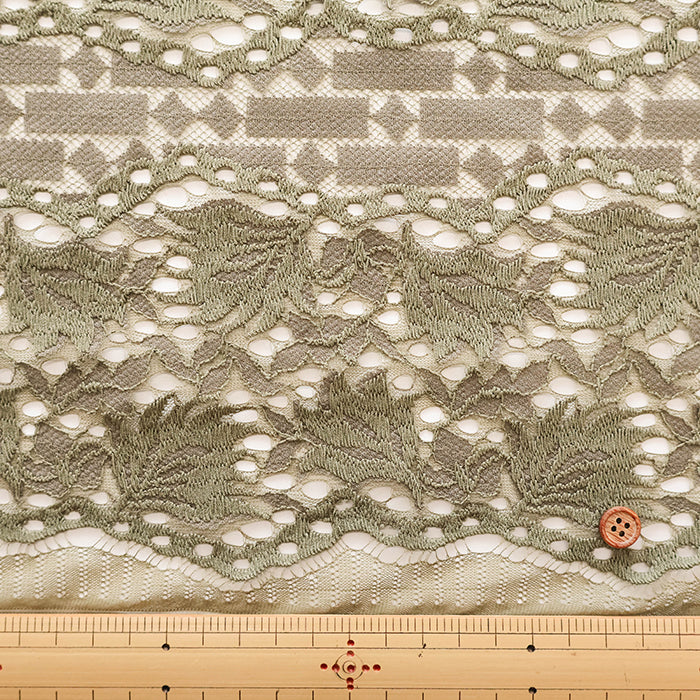 Cord Lace Fabric - Stripe Flower - nomura tailor