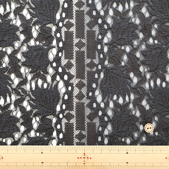 Cord Lace Fabric - Stripe Flower - nomura tailor