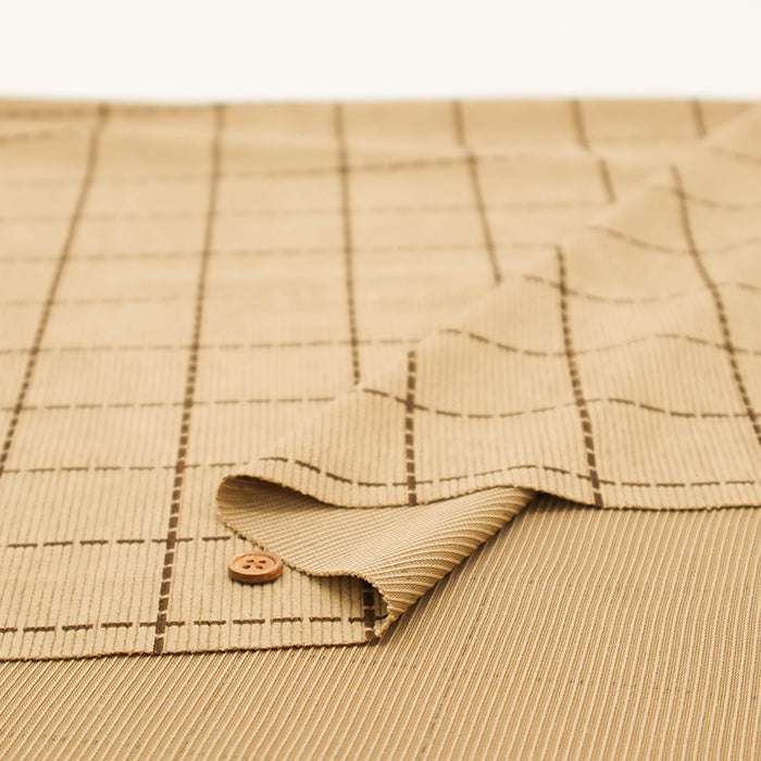 Made in China Polyester Corduroy Print Fabric - Windowpane - nomura tailor