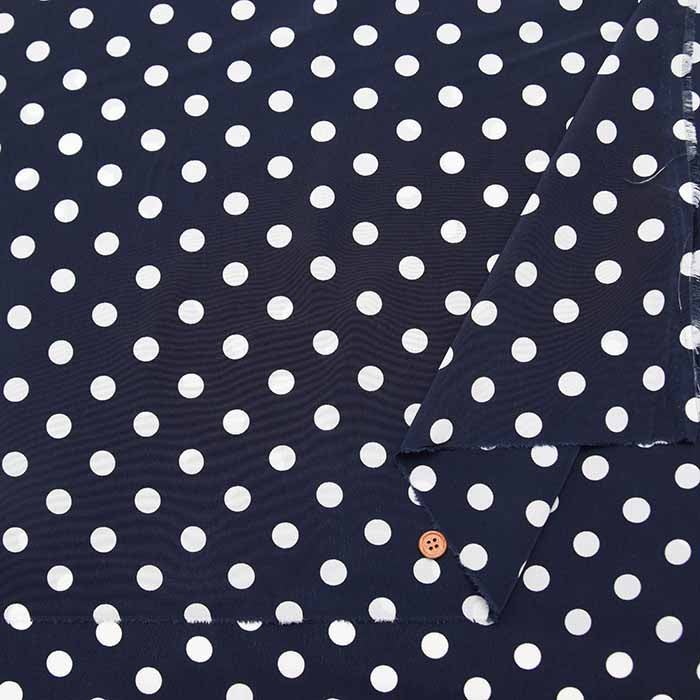 Polyester Feminine De Chine Print Fabric - Polka Dots - nomura tailor
