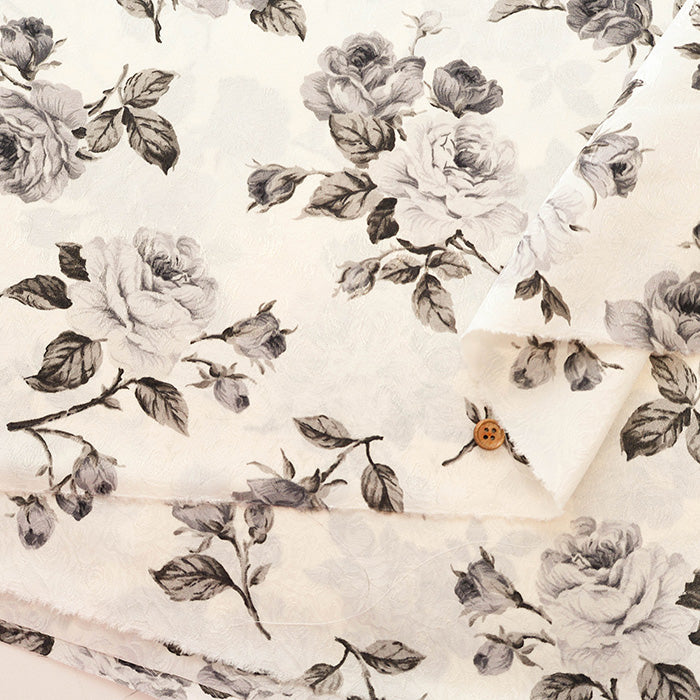 Polyester Jacquard Fabric - Flower Print - nomura tailor